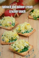 spinach and paneer cream cracker snack recipe | paneer palak cream cracker snack | paneer snack recipe |