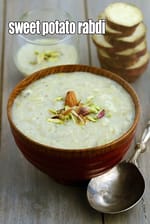 sweet potato rabdi recipe | shakarkand rabri | rabdi for vrat, upvas, fasting |