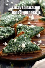 spinach paneer toast | spinach paneer sandwich | palak paneer toast | spinach cottage cheese sandwich |