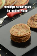 mini bajra oats uttapam for toddlers recipe | healthy bajra oats mini uttapam |