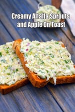 Sprouts and Apple On Toast | healthy sprouts and curd topping toast |  curd celery sprouts spring onions toast |