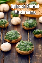 Spinach Stuffed Mushrooms ( Healthy Starter Recipe )