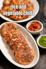 rice and vegetable chilla recipe | vegetable cheela made with rice | vegetable chilla with curds |