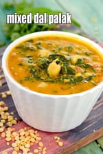 mixed dal palak recipe | easy dal palak |  healthy mixed dal with spinach |