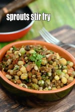 sprouts stir fry recipe | Indian style mixed sprouts sabzi | healthy sprouts vegetable sabji |