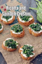 Ricotta and Spinach  Crostini recipe