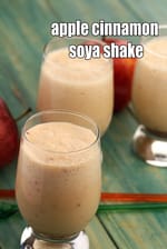 apple cinnamon soya shake recipe | healthy Indian apple cinnamon soya milkshake |
