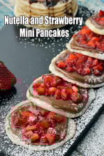 Nutella and Strawberry Mini Pancakes recipe