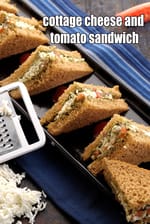 cottage cheese and tomato sandwich recipe | healthy tomato paneer chutney  sandwich |