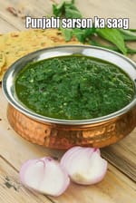 Punjabi sarson ka saag recipe | sarson ka saag winter recipe | healthy sarson da saag |