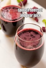 spinach beetroot and pear juice recipe | detox Indian spinach beetroot juice | weight loss fruit and vegetable juice |