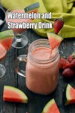 Watermelon and Strawberry Drink | Strawberry Watermelon Ice-cream shake |  Indian Summer Cooler |
