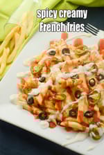 creamy French fries recipe | loaded cheese fries recipe | Indian style loaded fries |