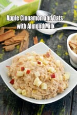 Apple Cinnamon and Oats Recipe with Almond Milk |  Quick Vegan Oats, Apple Cinnamon Breakfast | Dairy-Free Oats |