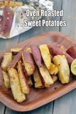 oven roasted sweet potatoes recipe | roasted sweet potatoes for diabetics, heart, weight loss | Indian style shakarkand snack |