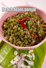 beans poriyal | South Indian style French bean poriyal | french beans sabzi |