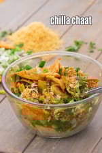 chilla chaat recipe | besan cheela chaat |  With Step by Step Pictures