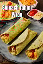 spinach tahini wrap recipe | Middle Eastern spinach tahini vegetable wrap | Indian style healthy spinach tahini vegetarian wrap |