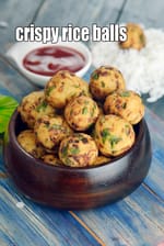 crispy rice balls recipe | veg rice balls with leftover rice | rice veg balls Indian starter | kids |