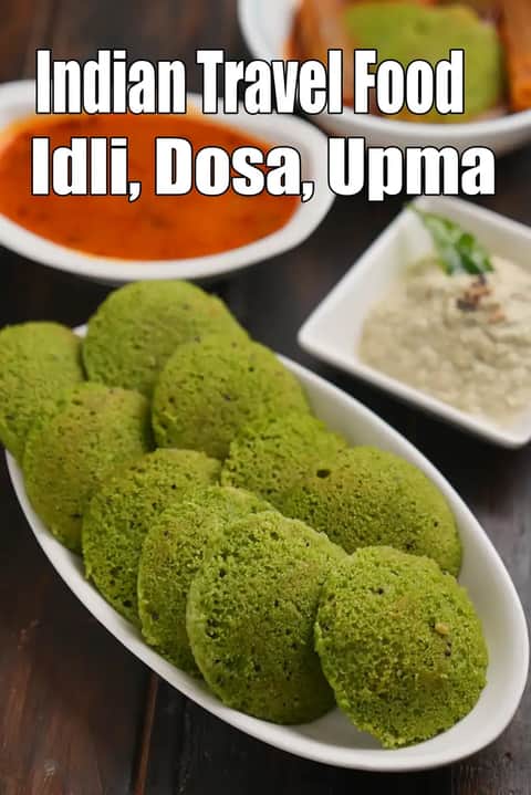 Indian Travel Food Idli, Dosa, Upma