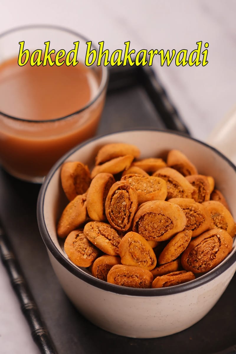 Baked bhakarwadi recipe | healthy baked bhakarwadi | Maharashtrian baked snack |  | Tarla Dalal