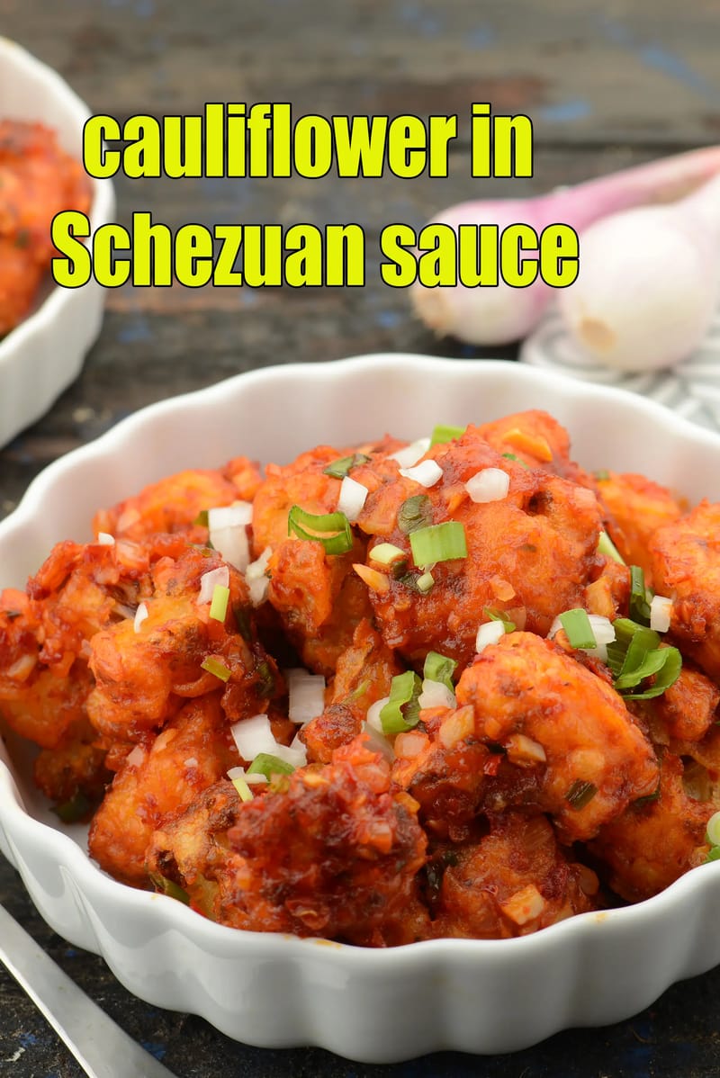 Cauliflower in Schezuan sauce recipe | spicy gobi Schezwan | Indo Chinese Schezuan style cauliflower | crispy garlic Schezuan cauliflower | | Tarla Dalal
