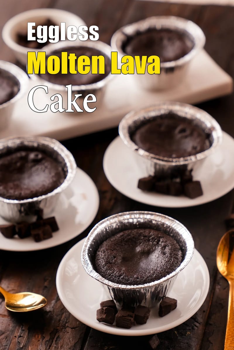 Eggless molten lava cake recipe | chocolate lava cake | choco lava cake | Tarla Dalal