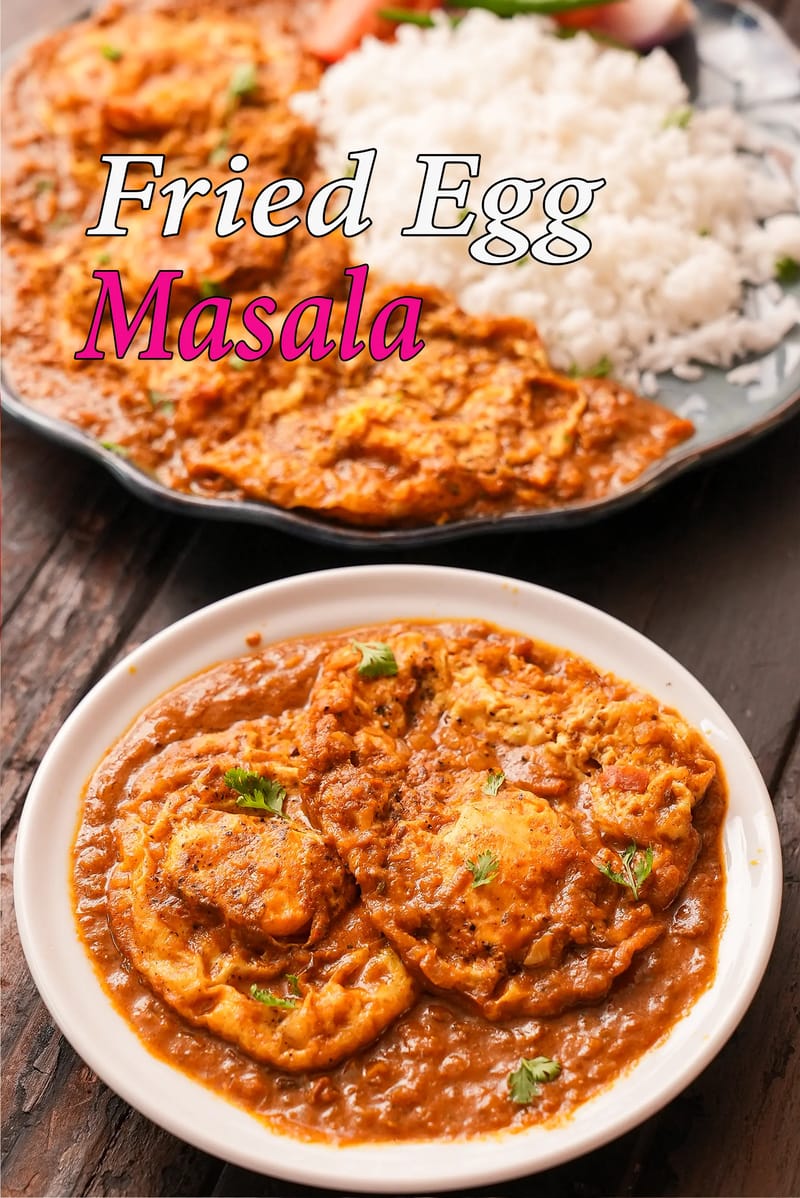 Fried egg masala recipe | masala egg omelette curry | masala fried egg | | Tarla Dalal