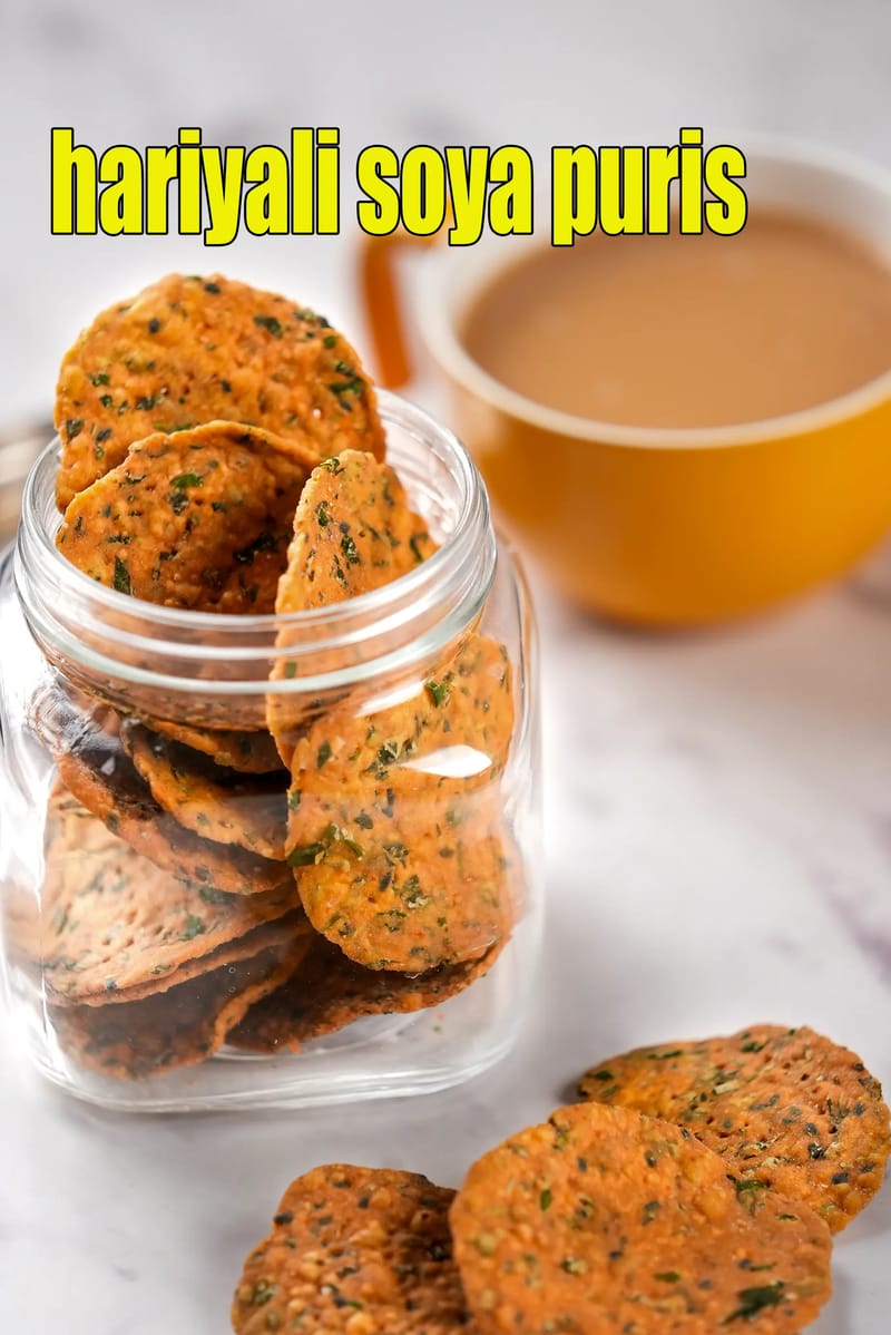 Hariyali soya puris recipe | soya puris with fenugreek leaves and coriander | methi dhania crsipy puris | | Tarla Dalal
