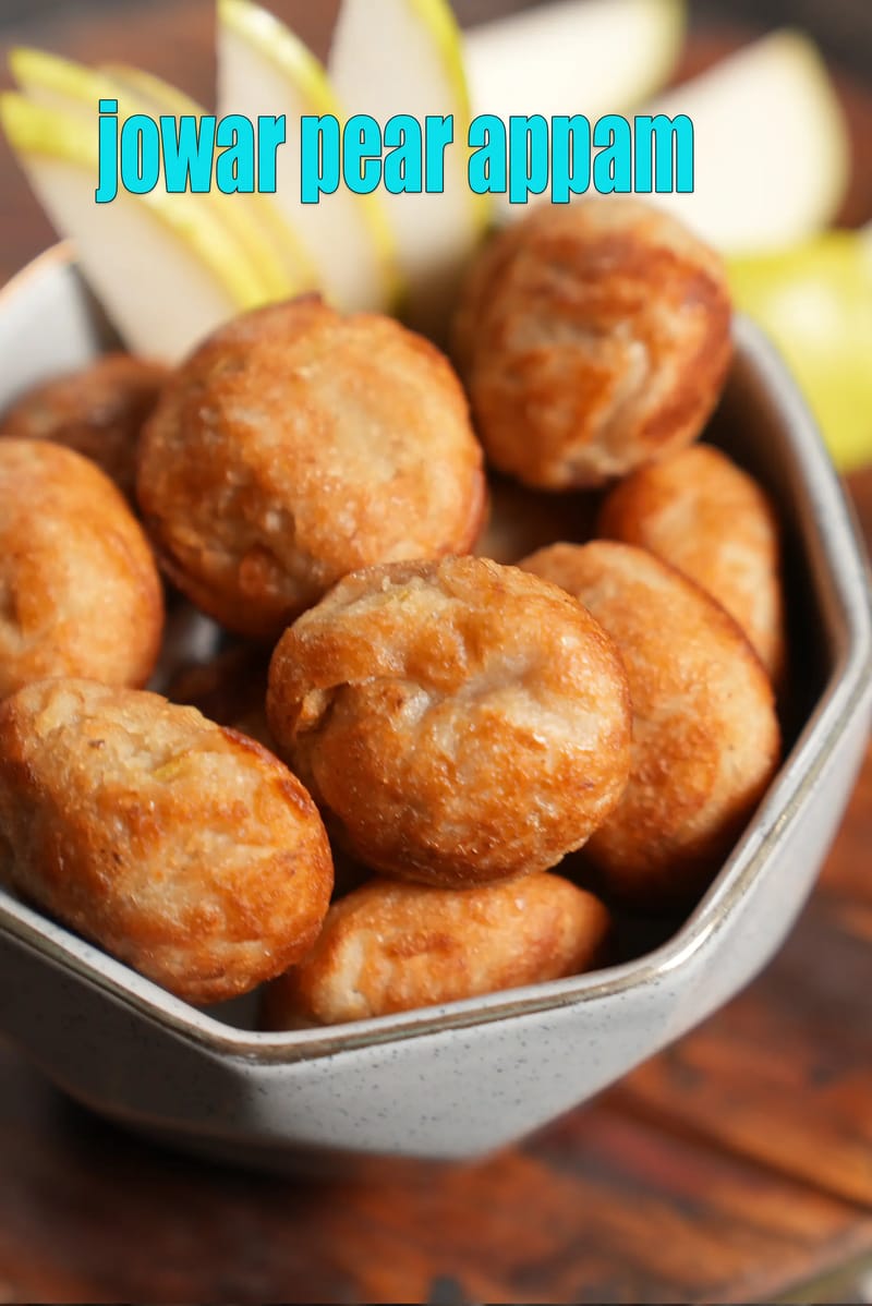 Jowar pear appam recipe | jowar whole wheat flour appe | sweet jowar paniyaram | | Tarla Dalal