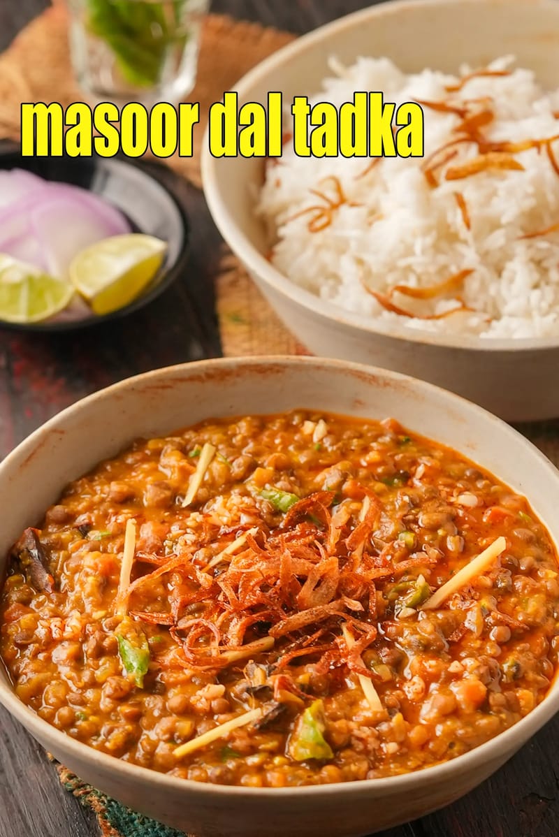 Masoor dal tadka recipe | masoor dal fry | kali masoor dal tadka | | Tarla Dalal