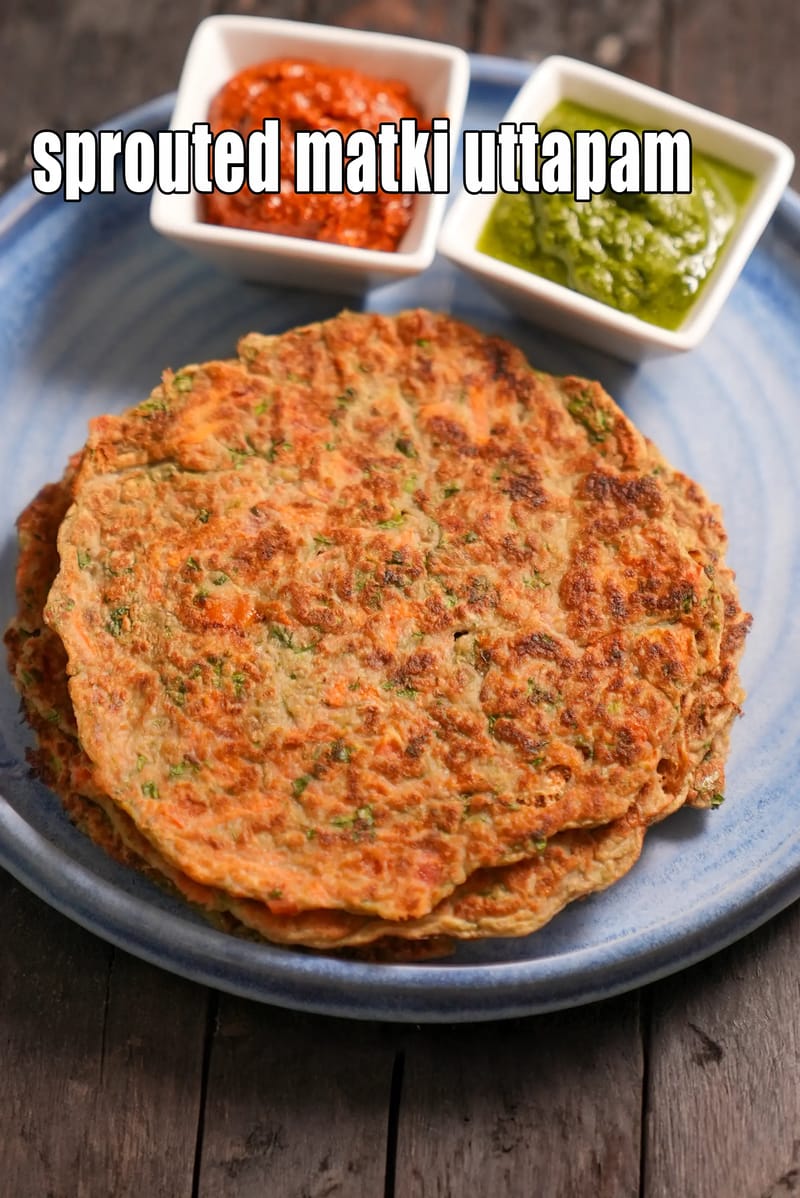 Sprouted matki uttapam recipe | sprouted matki vegetable pancake | healthy matki vegetable chilla | | Tarla Dalal