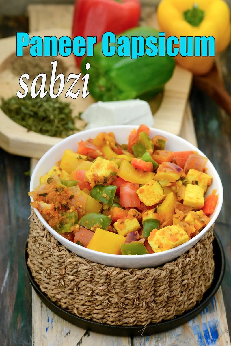 Paneer capsicum sabzi recipe | shimla mirch paneer sabzi | healthy low carb sabzi |  | Tarla Dalal