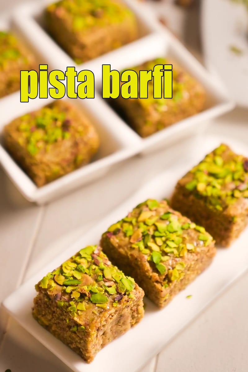 Pista barfi recipe |  pista barfi with milk powder | Pistachio Barfi |  | Tarla Dalal