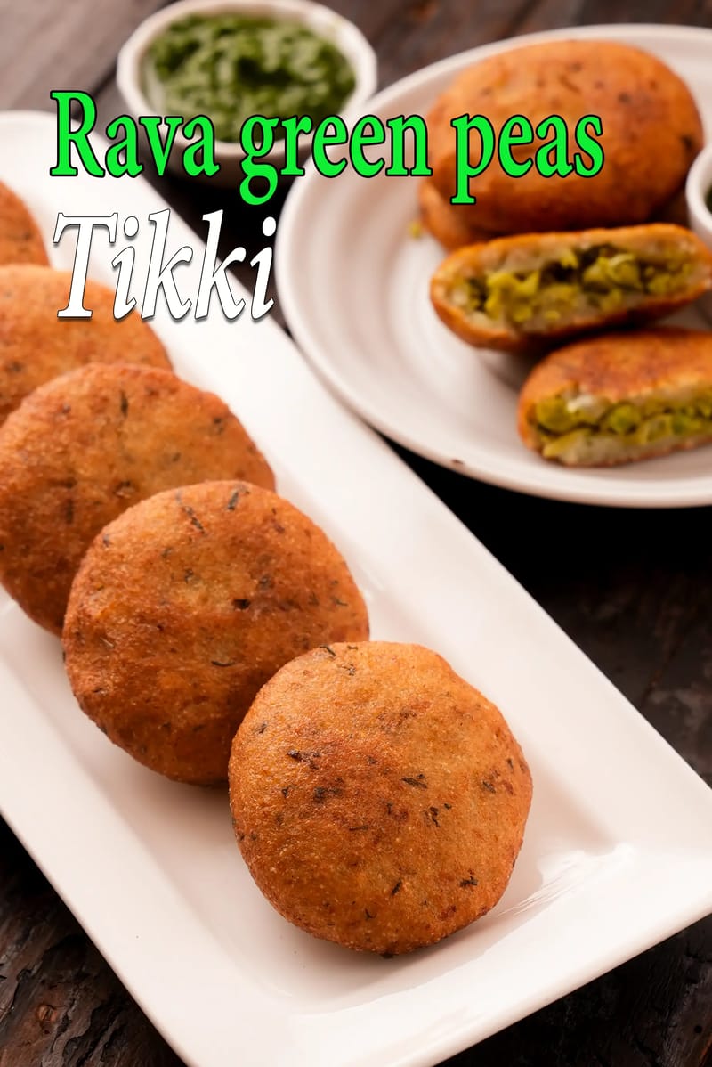 Rava green peas tikki recipe | green peas potatoes cutlet | Vegetarian Green Peas Fritters |  | Tarla Dalal