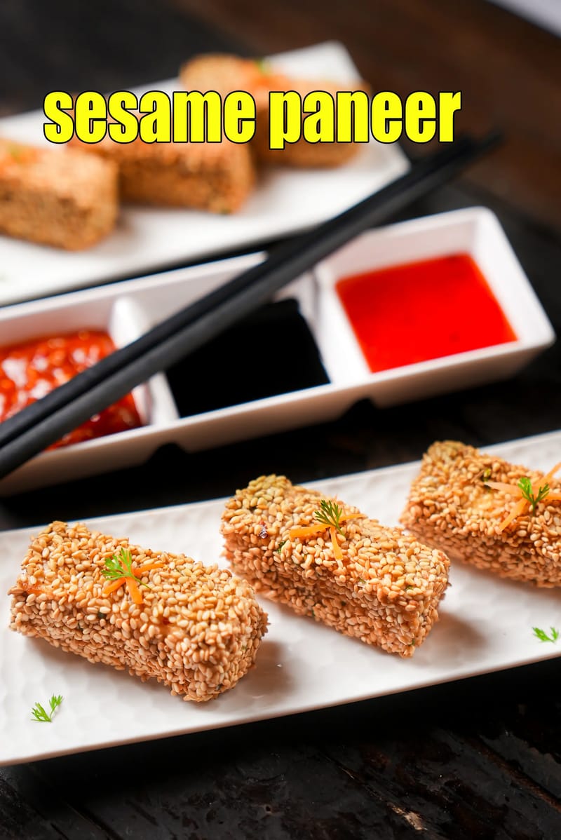 Sesame paneer recipe | tilwale paneer | sesame coated paneer fingers | | Tarla Dalal