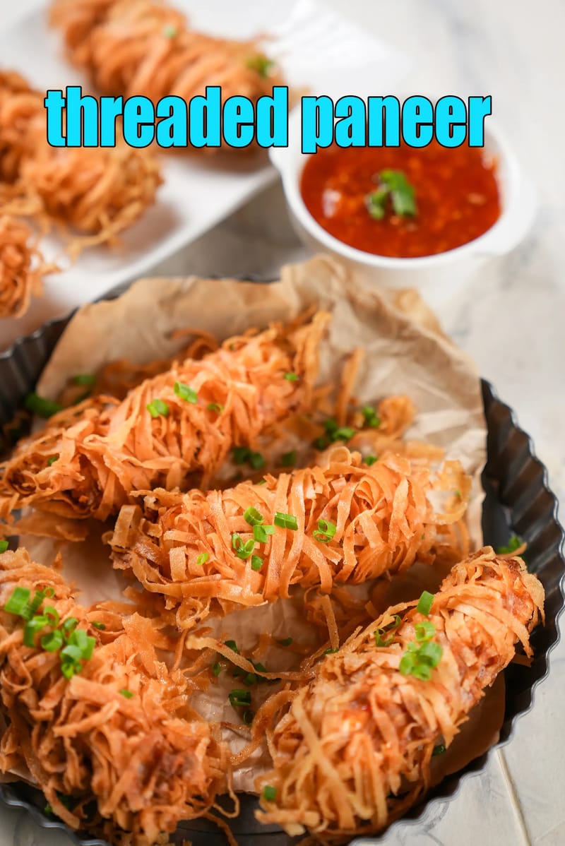 Threaded paneer recipe | crispy thread paneer | threaded paneer rolls | | Tarla Dalal