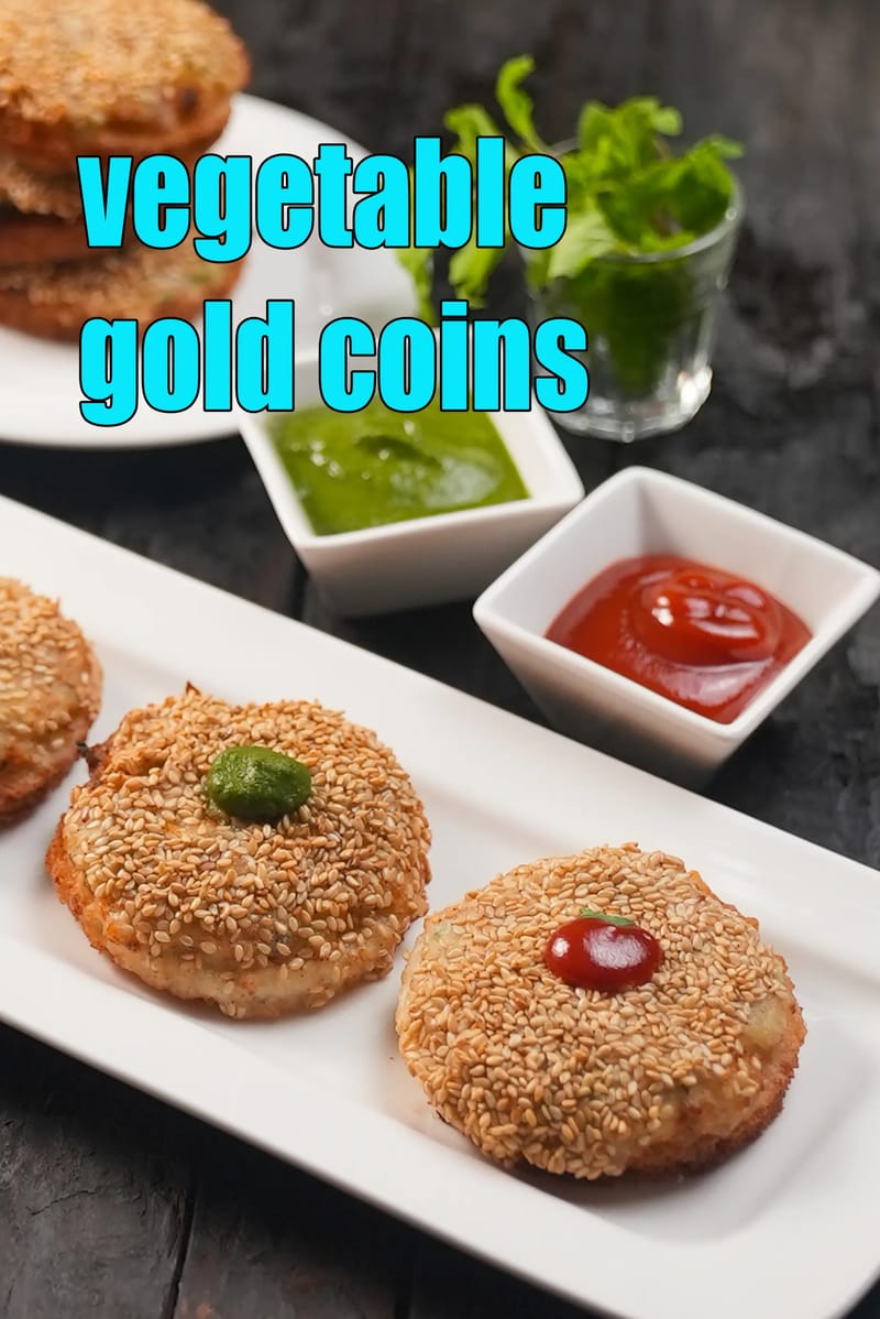 Vegetable gold coins recipe | sesame seeds gold coin | veg Chinese gold coin | | Tarla Dalal