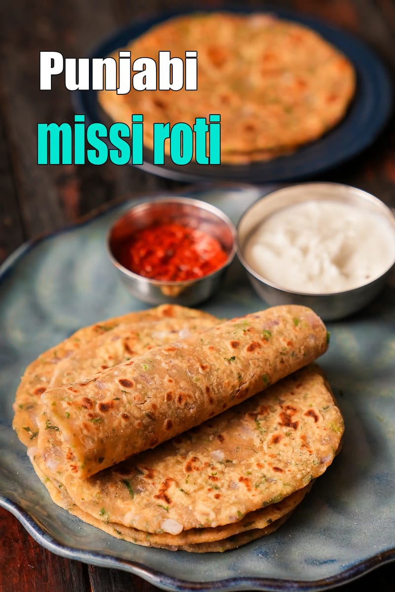 Misi Roti recipe | Punjabi,  Rajasthani Missi Roti for breakfast  | | Tarla Dalal