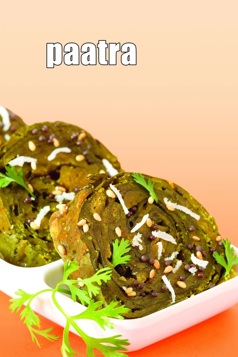 Paatra recipe | Gujarati parta | Gujarati patra farsan | steamed patras | | Tarla Dalal