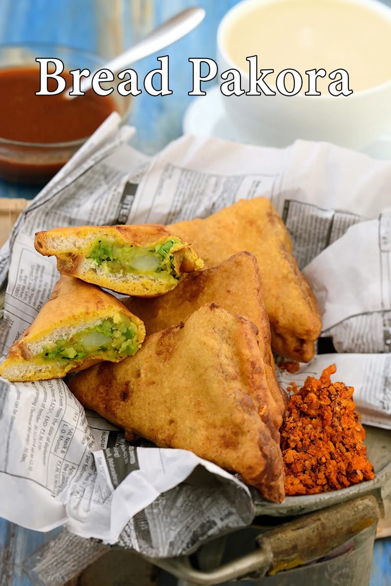 Bread Pakora, Mumbai Bread Pakora with Aloo Stuffing | Tarla Dalal