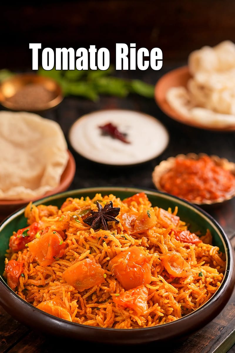Tomato rice recipe | South Indian style tomato rice | thakkali sadam | | Tarla Dalal