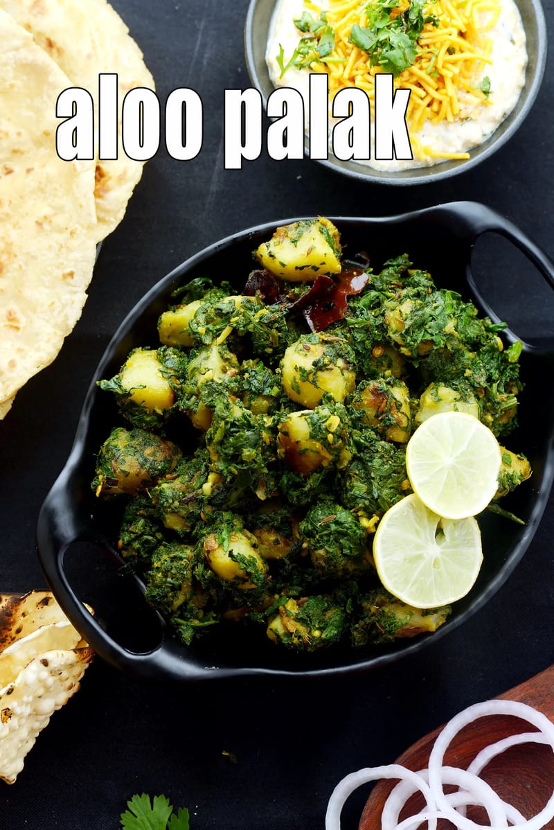 Aloo palak recipe | Punjabi style aloo palak sabzi | aloo palak sukhi sabzi | | Tarla Dalal