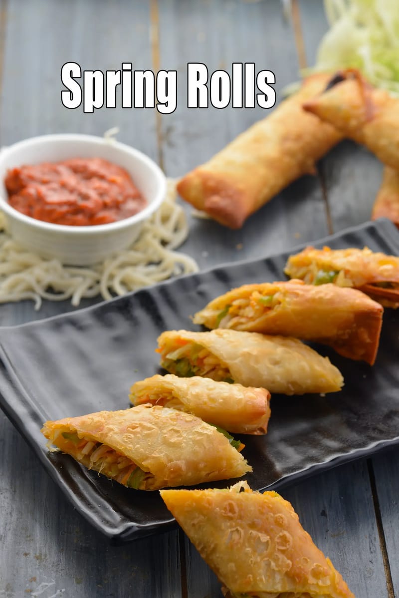 Spring Rolls, Chinese Veg Spring Roll Recipe, Veg Spring Rolls | Tarla Dalal