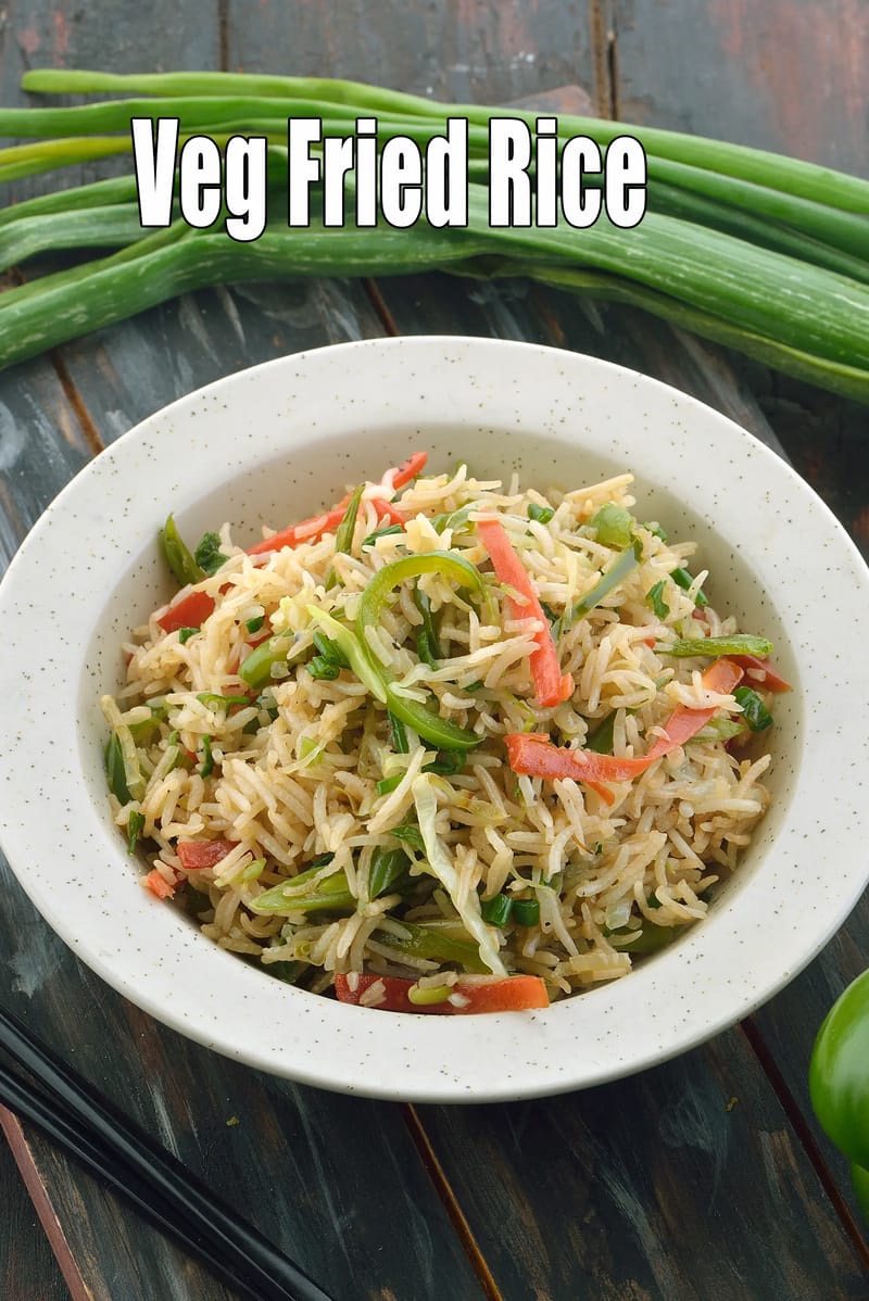 Veg fried rice | vegetable Chinese fried rice |  Indian style Chinese fried rice | | Tarla Dalal
