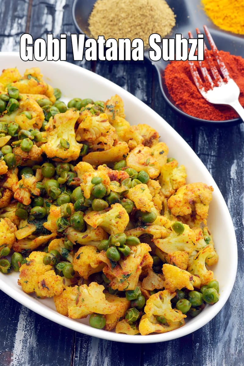 Gobi vatana sabzi recipe | gobi matar sabzi | cauliflower green peas sabzi | | Tarla Dalal