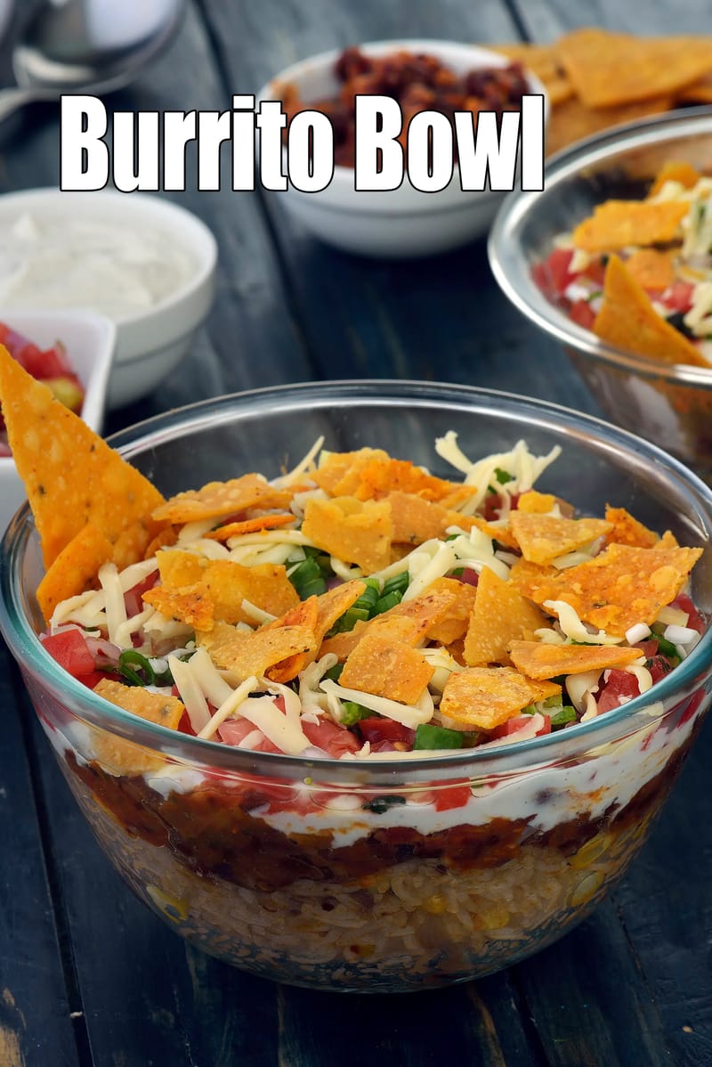 Burrito bowl recipe | veg burrito bowl | Mexican burrito bowl | easy vegetarian burrito bowl | | Tarla Dalal