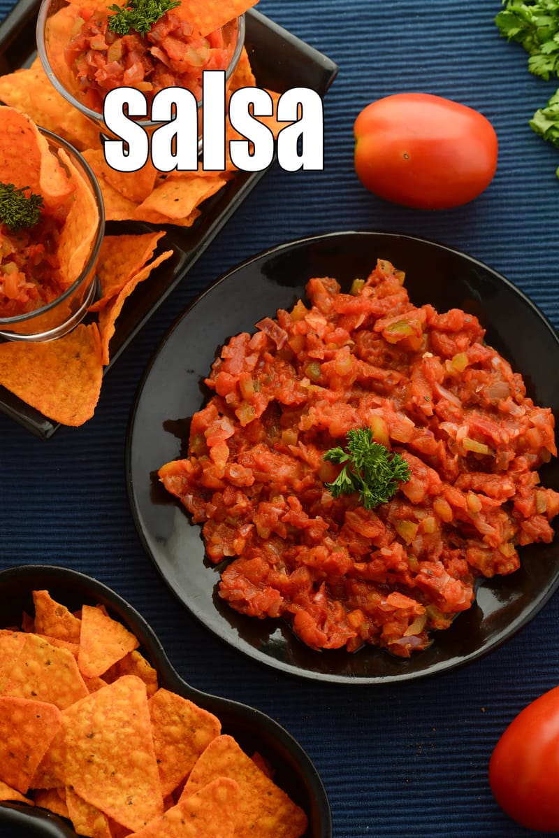Mexican salsa recipe| Indian style Mexican salsa | homemade tomato salsa dip | | Tarla Dalal