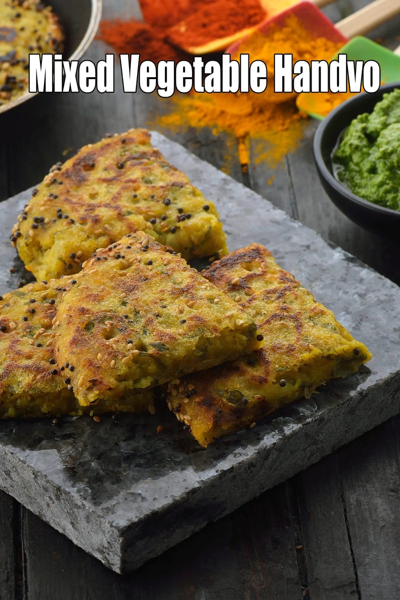 Mixed vegetable handvo recipe | instant Gujarati vegetable handvo | mixed vegetable handvo using idli batter | | Tarla Dalal