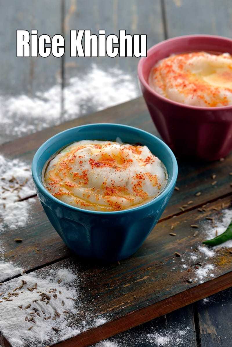 Rice khichu | gujarati rice khichu | rice flour khichu | Tarla Dalal